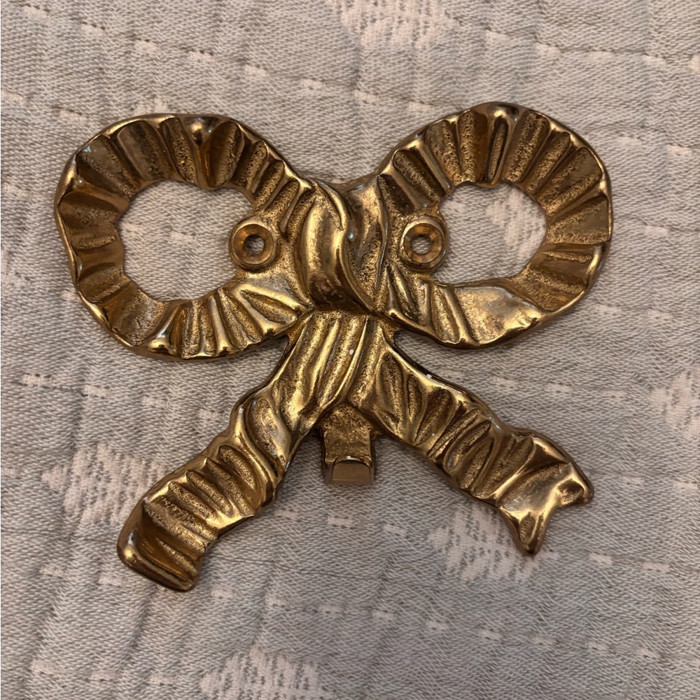 SOLD Gold Bow Shaped Wall Hook